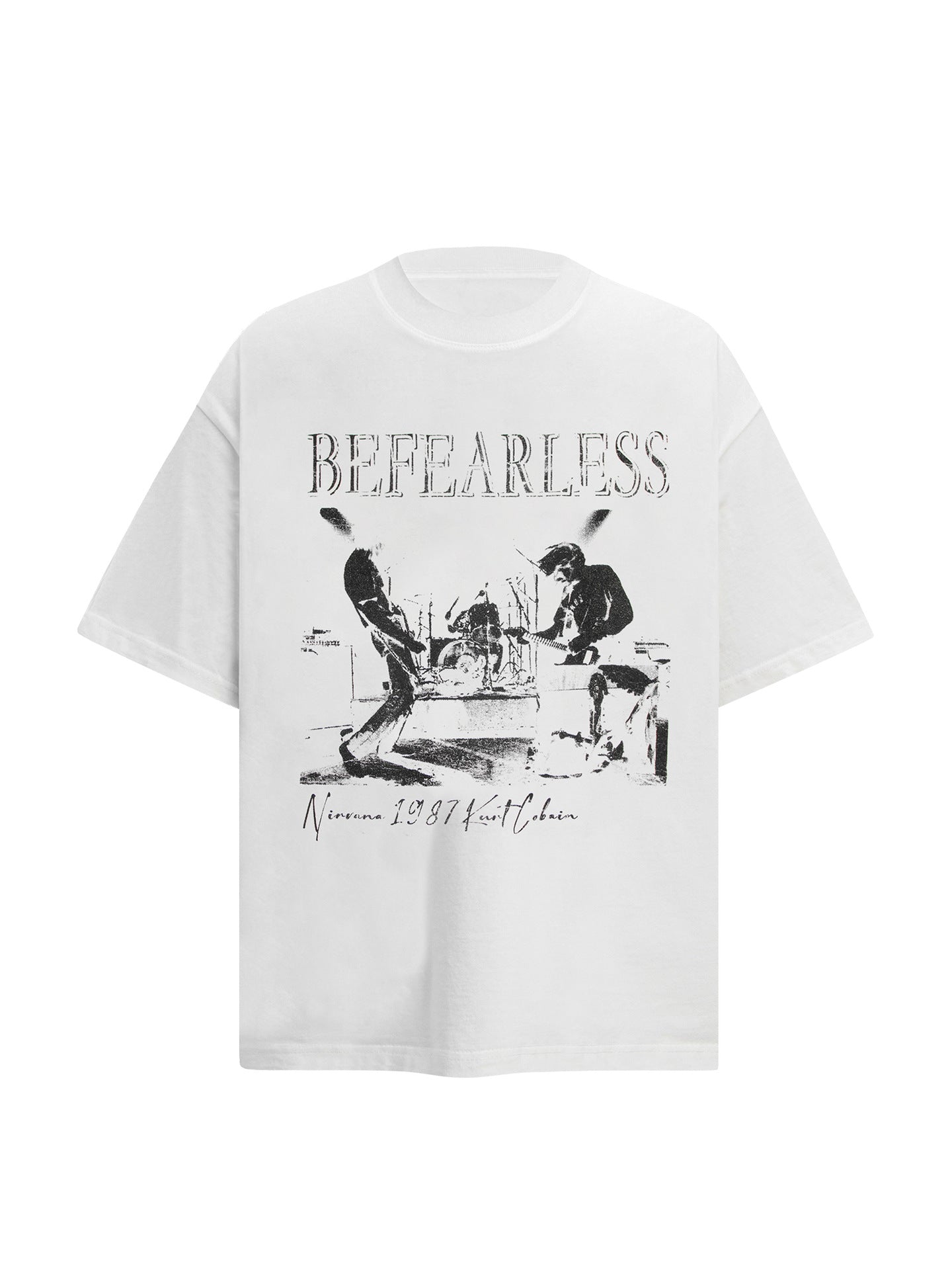 Washed Band Digital Print Oversize Short Sleeve T-Shirt WN26324