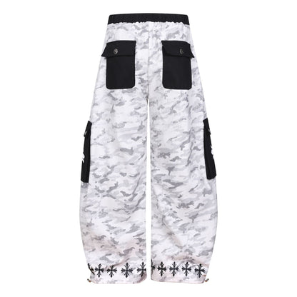 Camouflage Letter Print Cargo Pants WN26150