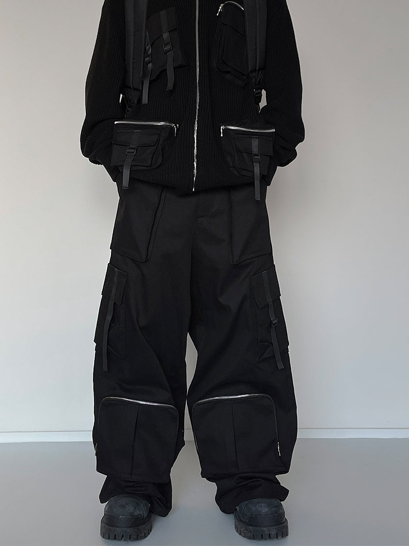 Multi-Pocket Heavyweight Zipper Cargo Pants WN15145
