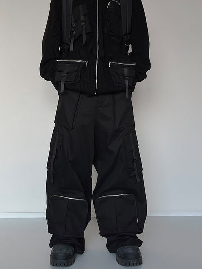 Multi-Pocket Heavyweight Zipper Cargo Pants WN15145