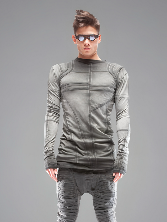 Geometry Tie-Dye Long Sleeve T-Shirt WN21971