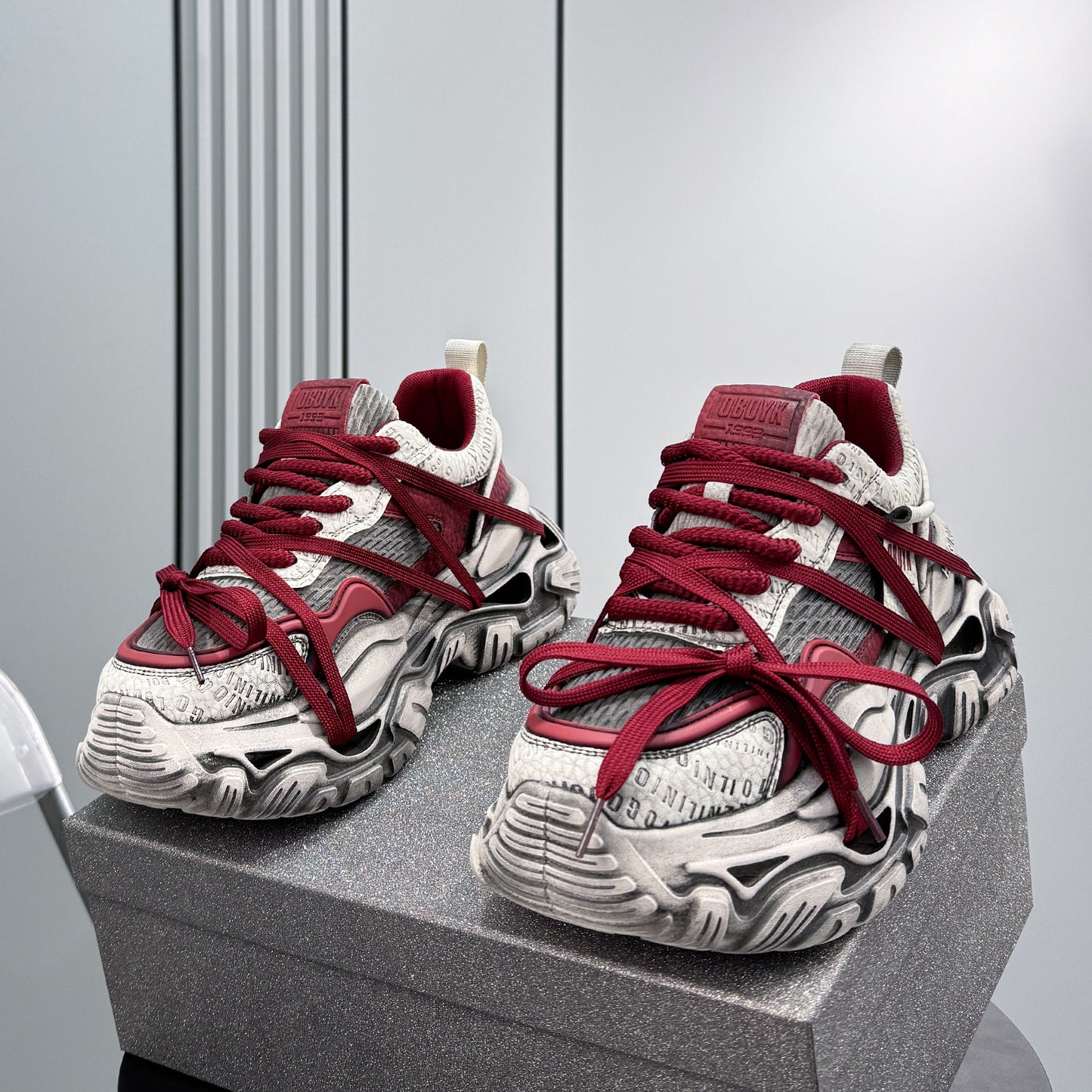 Graffiti Print Panel Chunky Sole Sneakers WN24603