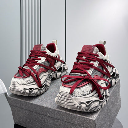 Graffiti Print Panel Chunky Sole Sneakers WN24603