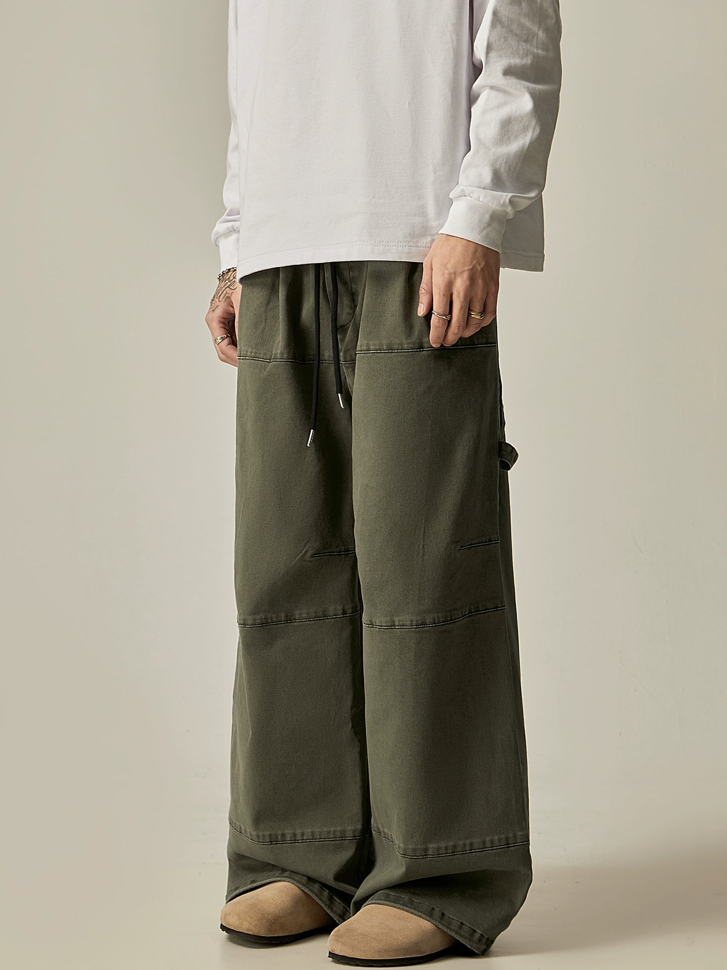 Wide Leg Straight Cotton Pants WN8964