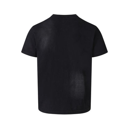Patch Cross Studs Damage Washed Short Sleeve T-Shirt WN28118