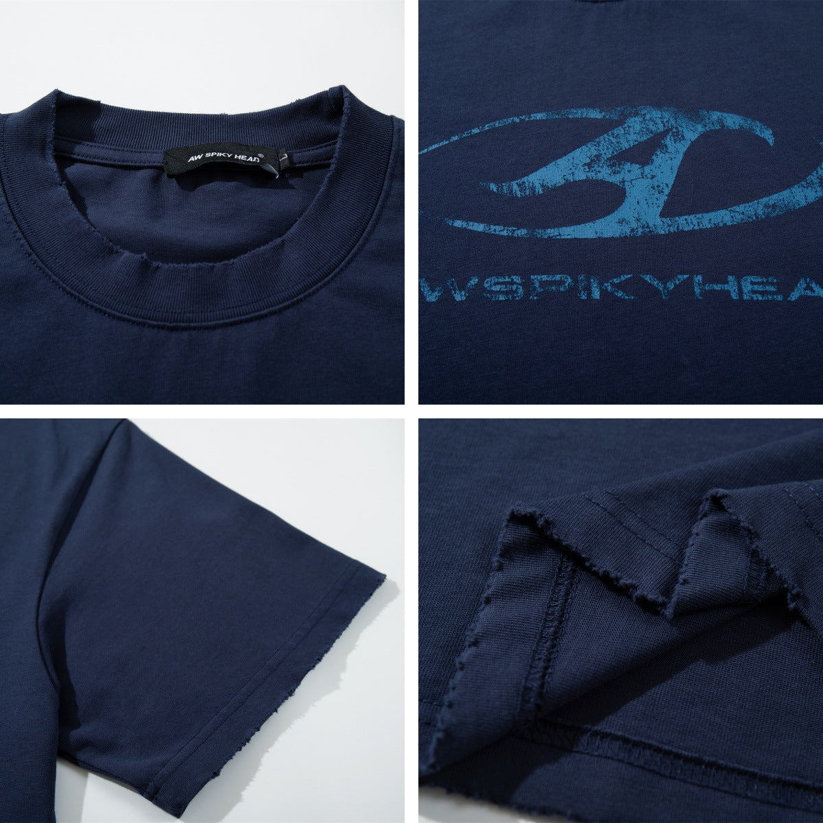 Washed Raw Hem Oversize Short Sleeve T-Shirt WN26929