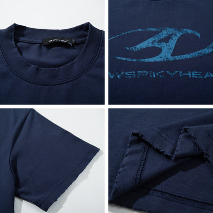 Washed Raw Hem Oversize Short Sleeve T-Shirt WN26929