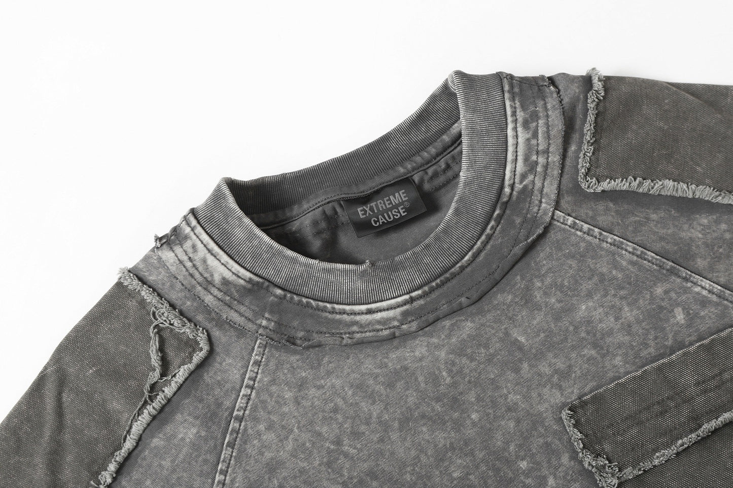 Washed Mock Neck Pocket Short Sleeve T-Shirt WN25407