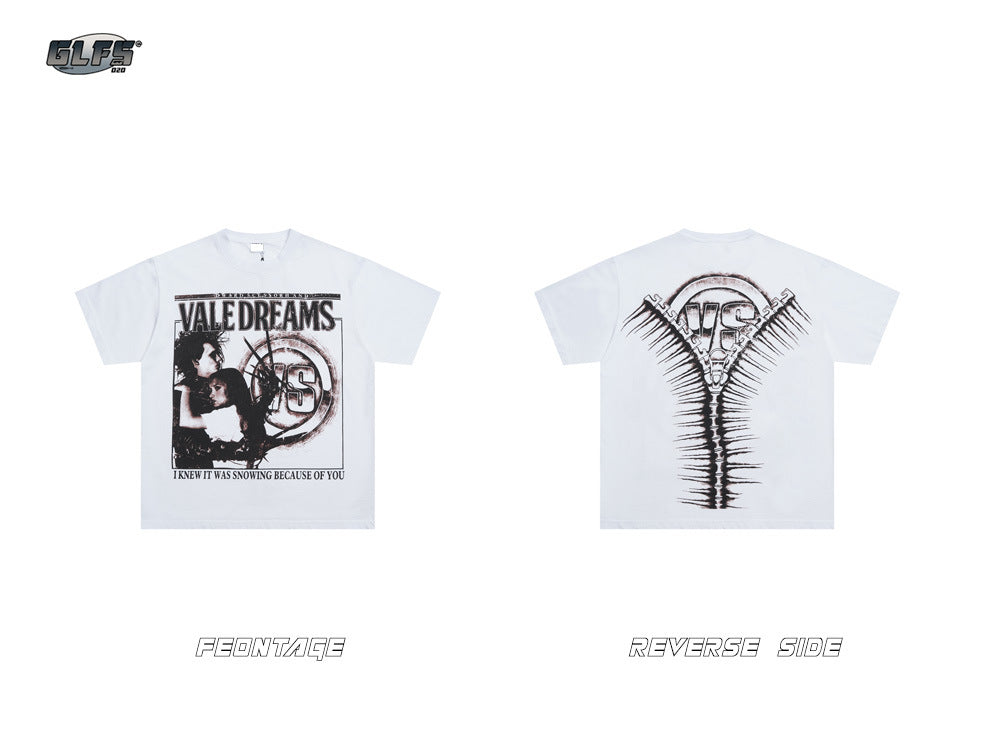 Letter Print Graphic Short Sleeve T-Shirt WN26516