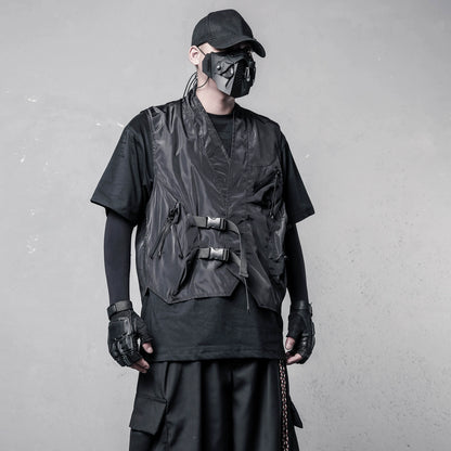 Multi-Pocket Metal Buckle Vest WN22438