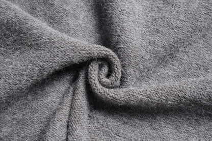 Asymmetric Zipper Detail Oversize Knit Sweater WN28124