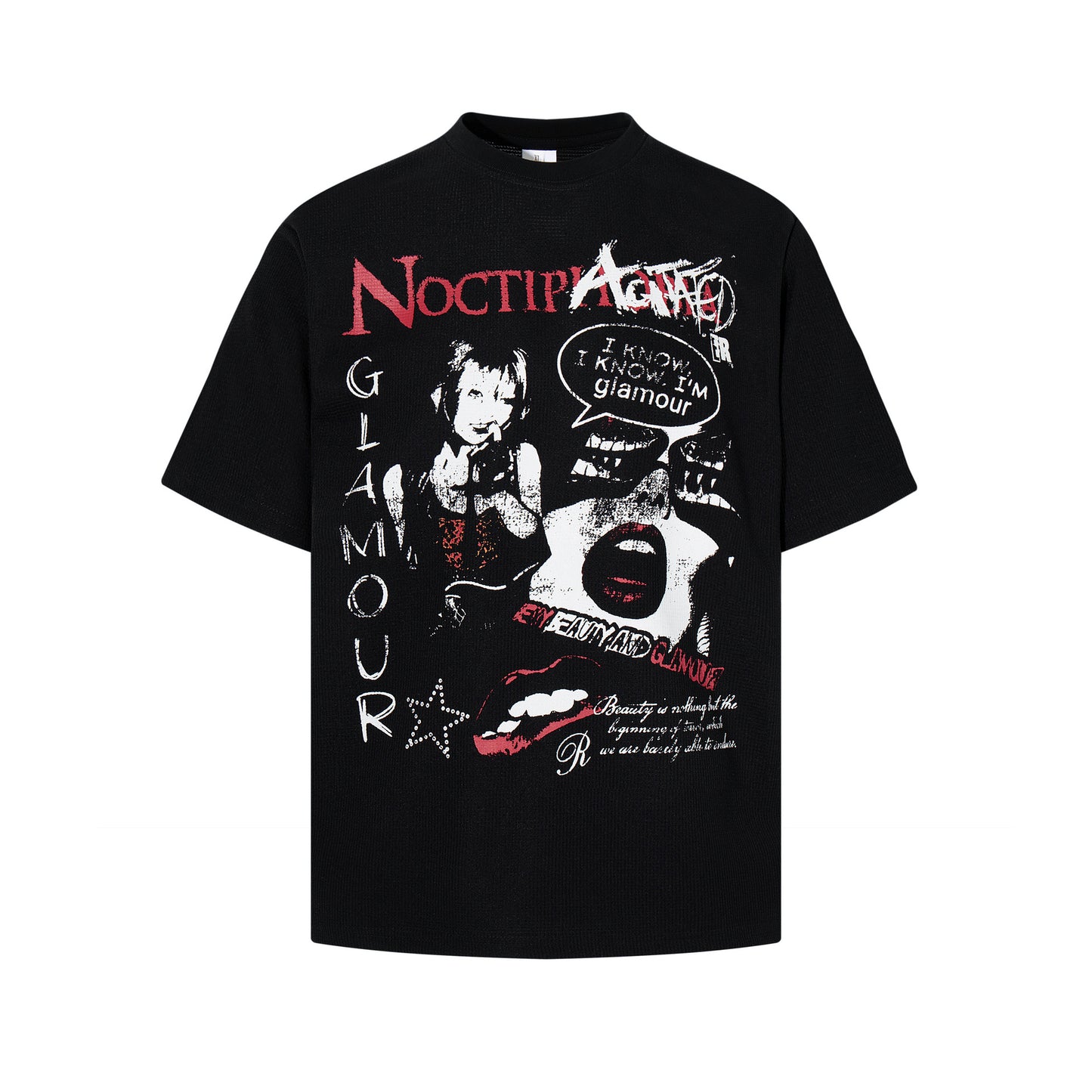 Waffle Graphic Letter Print Short Sleeve T-Shirt WN25771