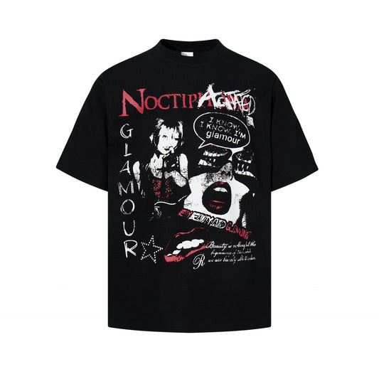 Waffle Graphic Letter Print Short Sleeve T-Shirt WN25771