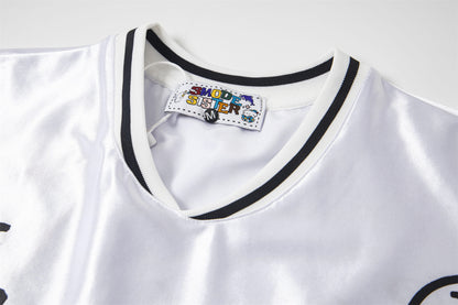 Dog Print V-Neck Breathable Sporty Short Sleeve T-Shirt WN26841
