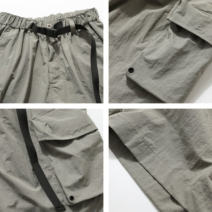 Multi-Pocket Wide Leg Cargo Half Pants WN26812