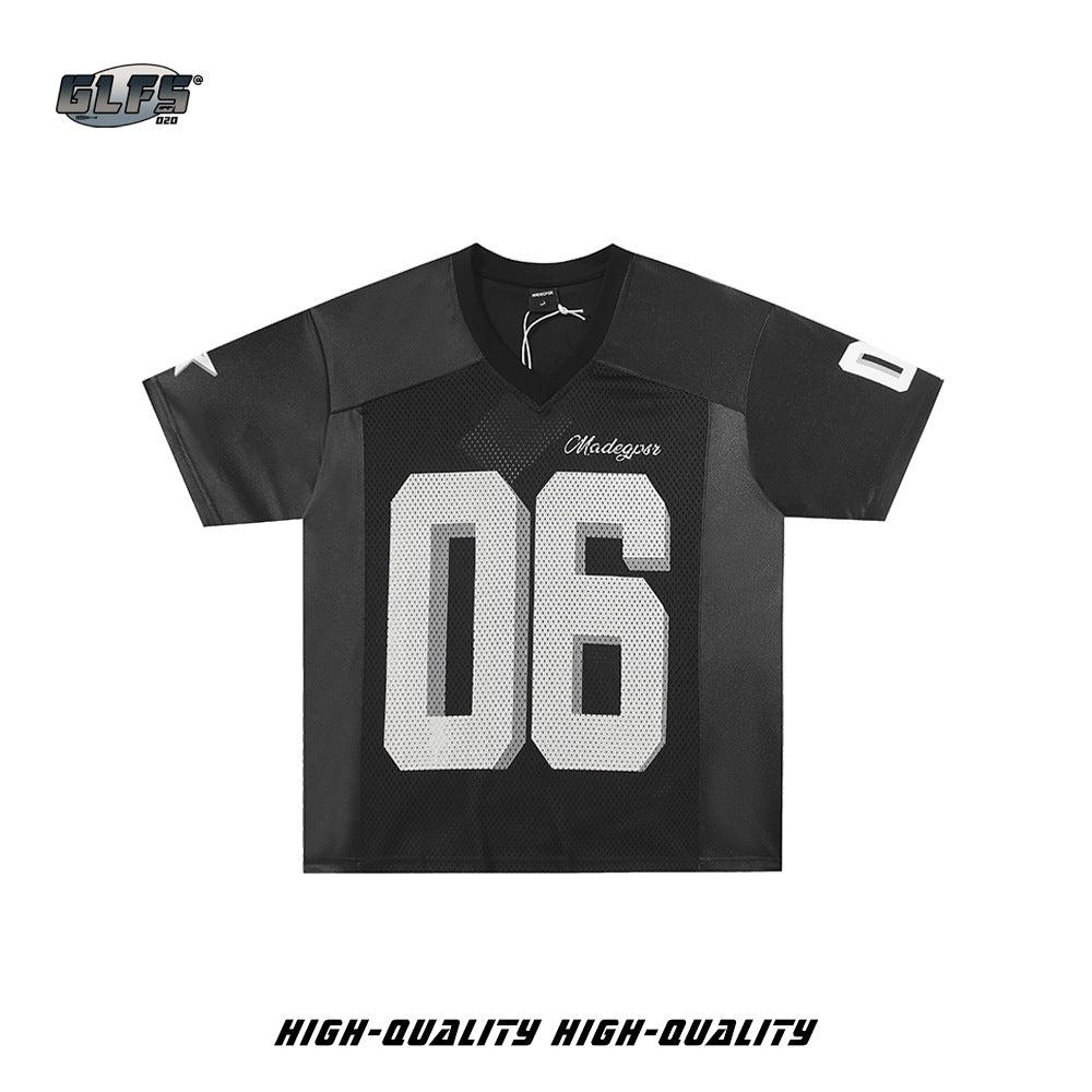 Mesh Sporty Letter Short Sleeve T-Shirt WN26436