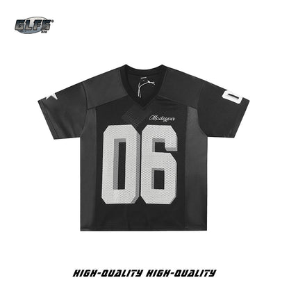 Mesh Sporty Letter Short Sleeve T-Shirt WN26436