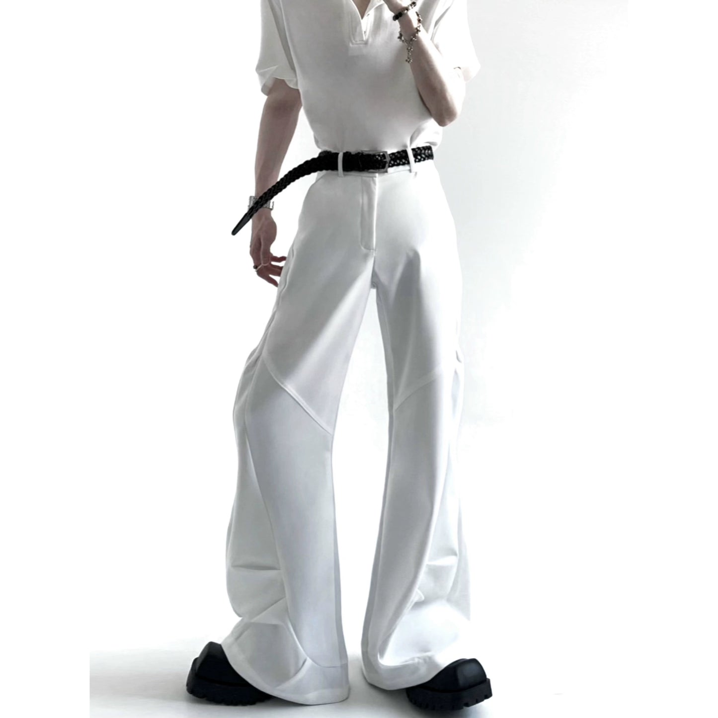 Pleats Design Flare Trousers WN20354