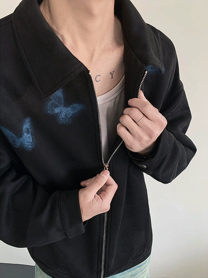 Butterfly Print Desig Zipper Jacket WN19276