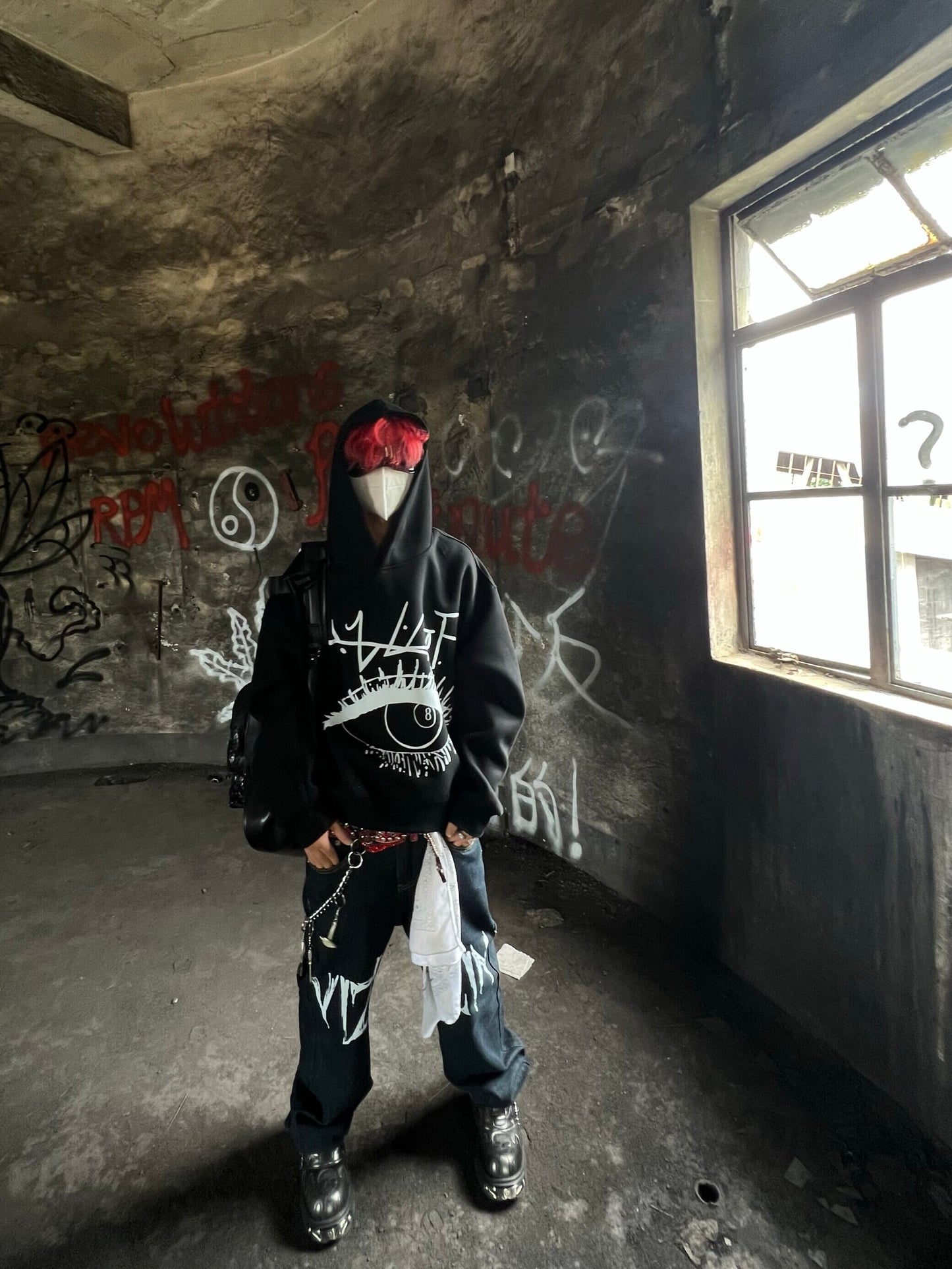 Eye Art Print Oversize Hoodie WN24083