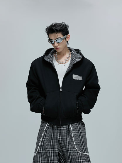 Reversible Houndstooth Pearl Design Hoodie & Pants Setup WN21703