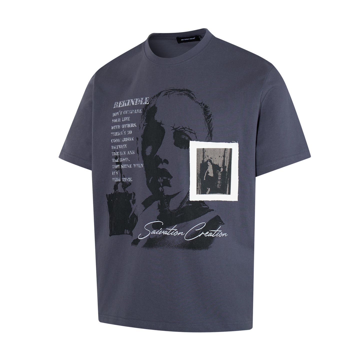 Portrait Letter Print Short Sleeve T-Shirt WN25459