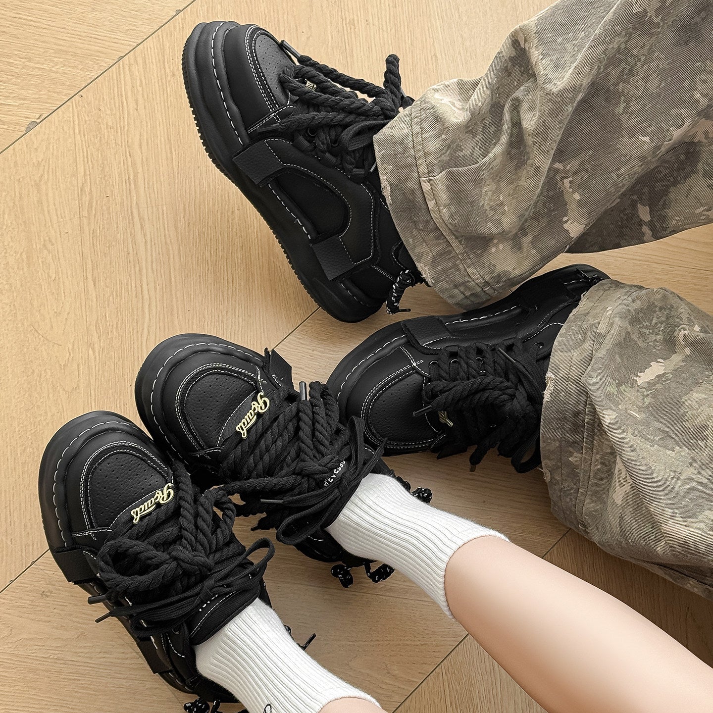 Rope Lace Chunky Sole Sneakers WN24507
