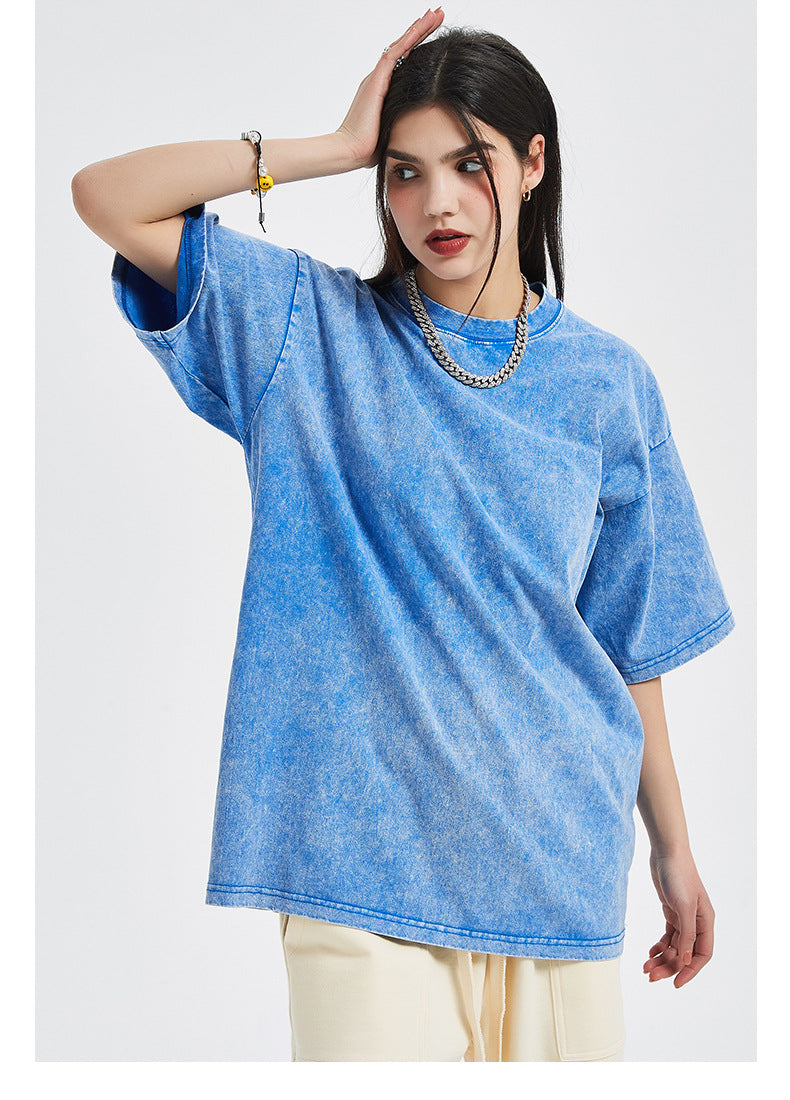 Vintage Dyed Oversize Short-sleeve T-shirt & Vintage Dyed Short Sweatpants Setup WN6631-K