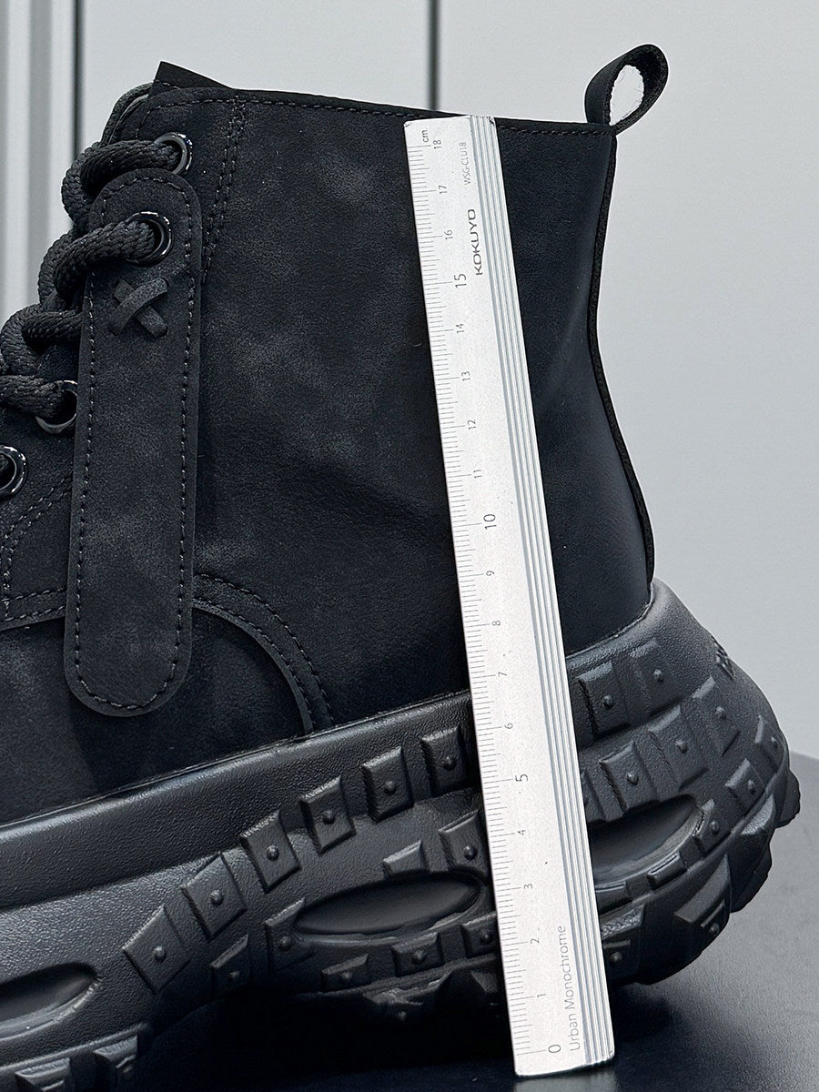 Suede Stitch Detail Chunky Sole Short Boots WN24614