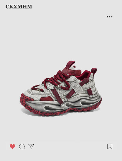 Washed Finish Platform Chunky Sneakers WN23361