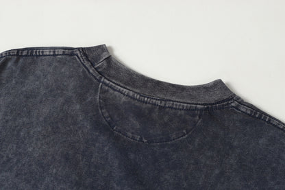 Washed Damage Pure Cotton Short Sleeve T-Shirt WN23055