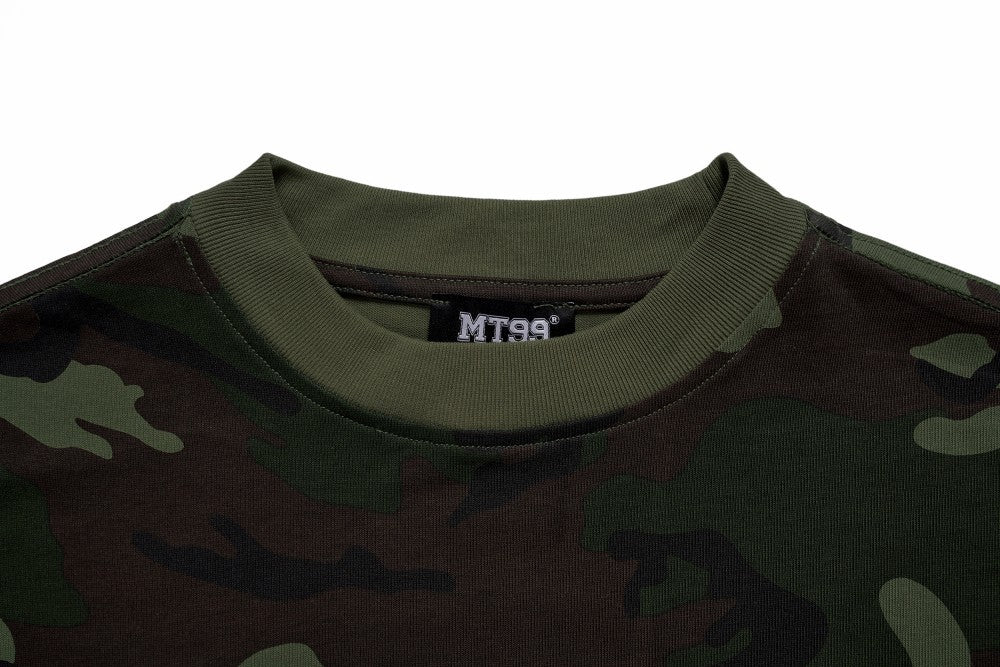Camouflage Letter Graphic Short Sleeve T-Shirt WN28053