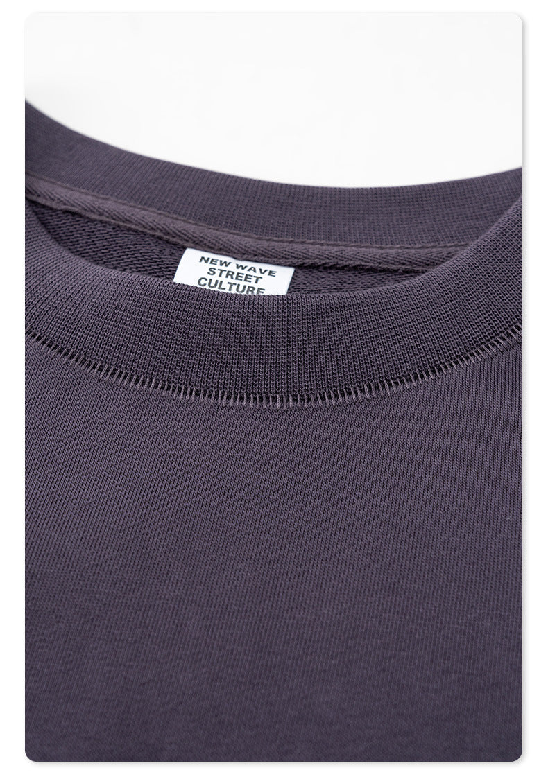 Oversize Heavyweight Basic Round Neck Sweatshirt WN9929
