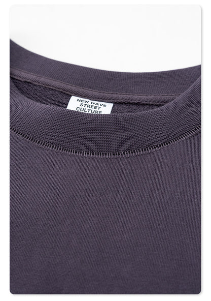 Oversize Heavyweight Basic Round Neck Sweatshirt WN9929