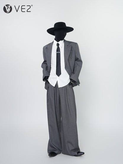 Stripe Tailored Jacket & Stripe Wide Leg Trousers Setup WN24295