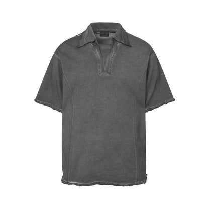 Lapel Wash Stain Short Sleeve Polo Shirt WN25637