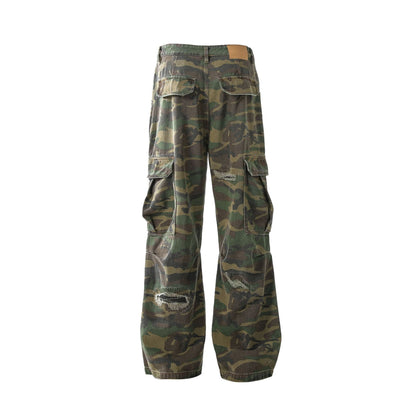 Camouflage Damage Cargo Pants WN25400