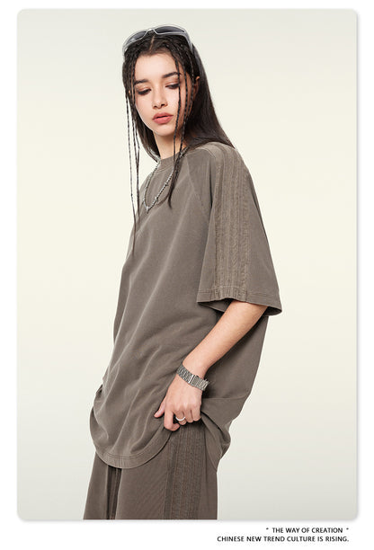 Oversize Washed Short-sleeve T-shirt WN6458