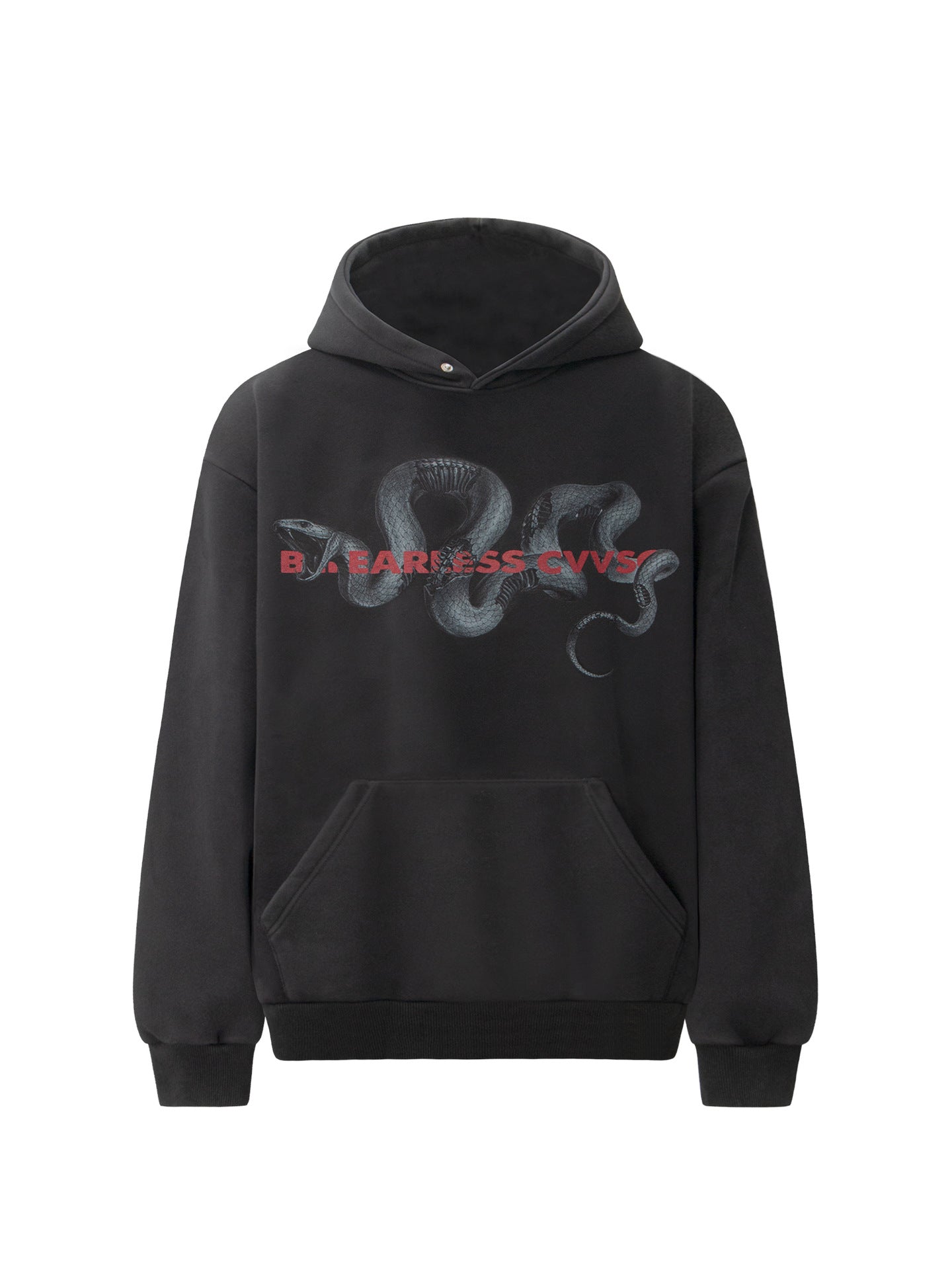 Snake Graphic Letter Print Washed Hoodie WN26220