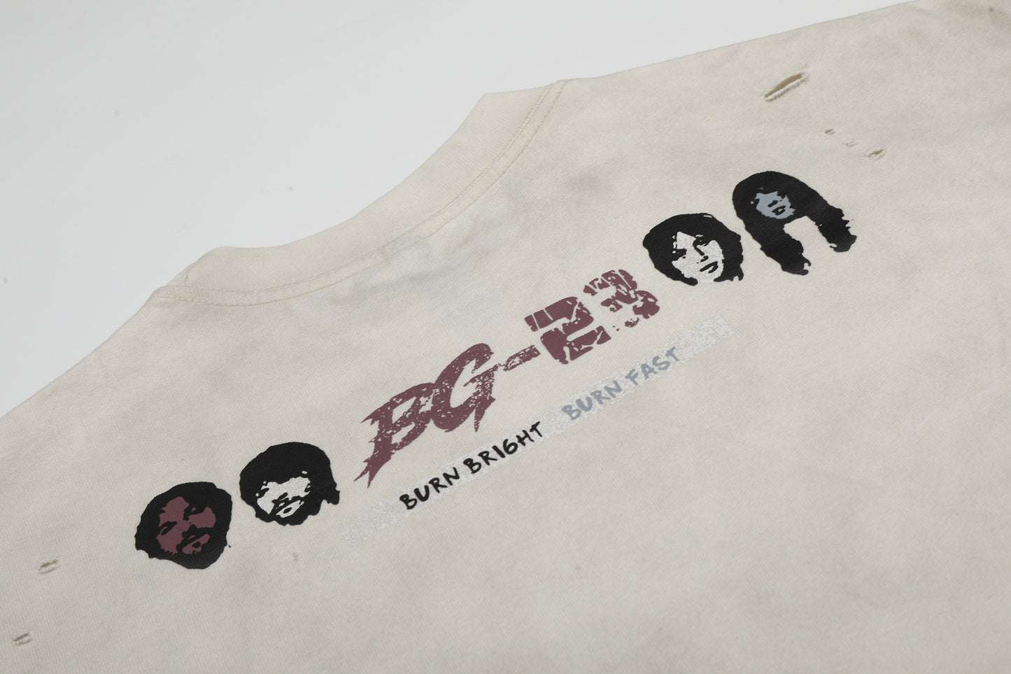 Graphic Print Dirty Dye Damage Short Sleeve T-Shirt WN25586