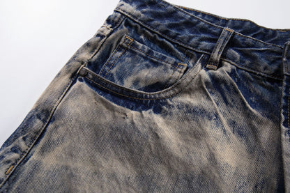 Washed Design Wide Leg Denim Jeans WN23047