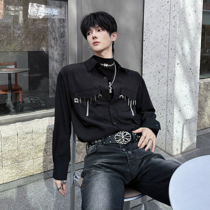 WN25053 Yang Yifan trendy brand belt men's belt jeans belt youth Korean style men's personalized perforated new product WN25053