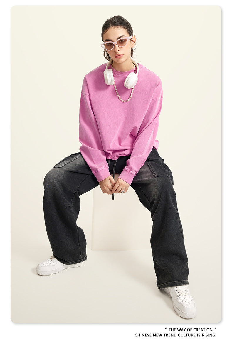 Oversize Washed Long Sleeve T-Shirt WN6052