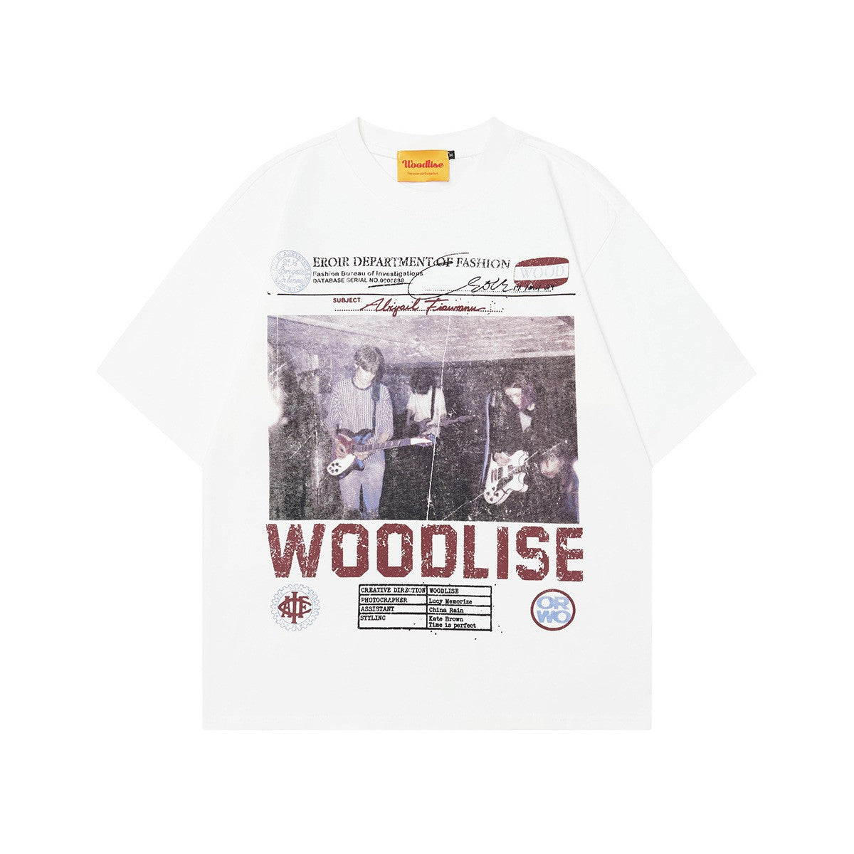 Band Print Oversize Short Sleeve T-Shirt WN26073