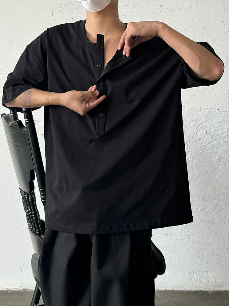 Henley Neck Short Sleeve T-Shirt WN19970