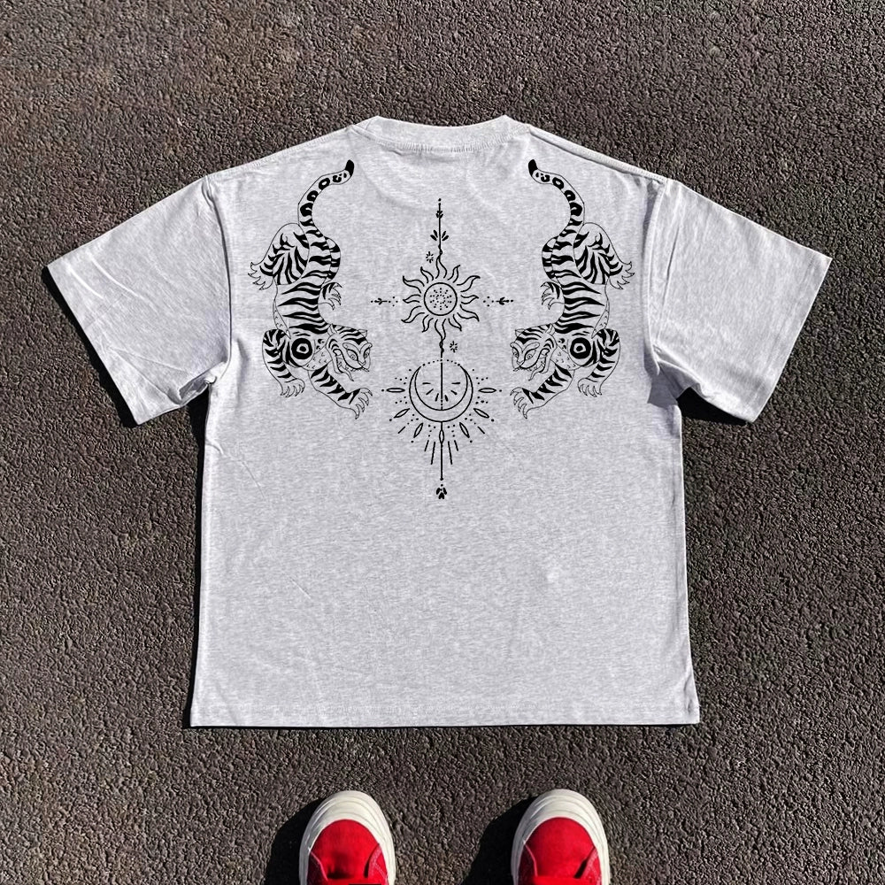 Creative Art Print Oversize Short Sleeve T-Shirt WN16681