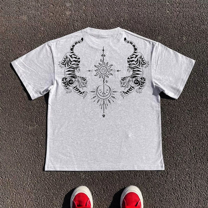 Creative Art Print Oversize Short Sleeve T-Shirt WN16681