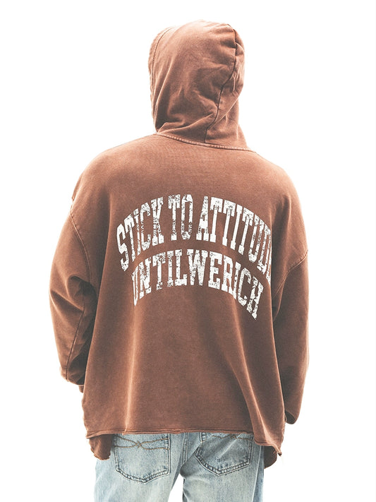 Washed Damage Design Hoodie WN17754