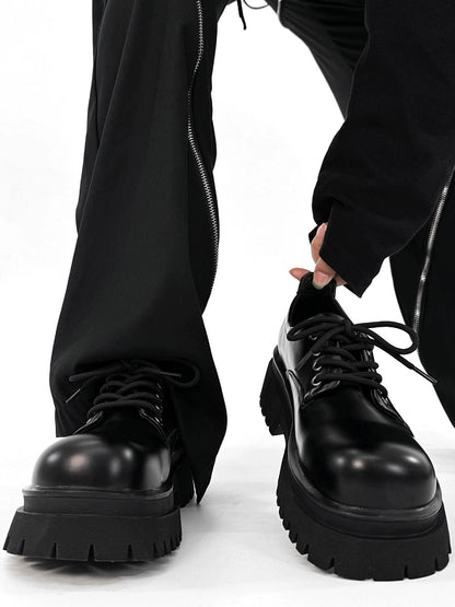 Round Toe Chunky Sole PU Leather Shoes WN19145