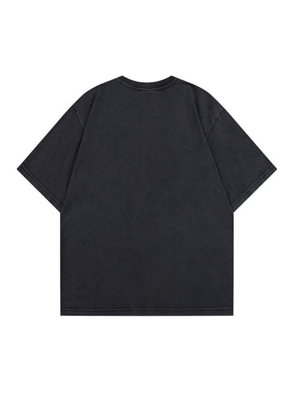 Washed Letter Graphic Short Sleeve T-Shirt WN28039